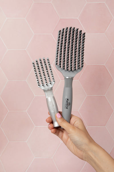 The KareCo Tangle Buster Tiny Styler compared to full size Tangle Buster Styler
